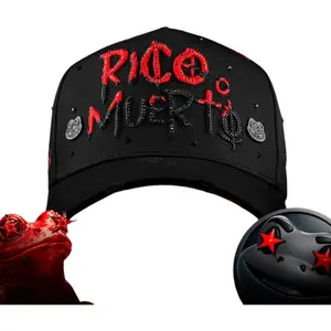 Barbas Hats x Gorra Mz Hats Rico O Muerto Adjustable Solid Cap for Men Women Fashion Streetwear Snapback Hat Casual Outdoor Sun Protection Hat