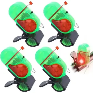 4/2PCS LED Fishing Bite Alarm, Smart Electronic Fish Bite Indicator with Sound & Light Alerts, Fishing Rod Accessories for Bank Fishing