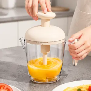 Egg Whisk,Manual Press Egg Beater with EggCup, Multifunctional Handheld Mixer forBeating, Whipping & Mixing, EffortlessOperation for Eggs, Milk Foam, etc