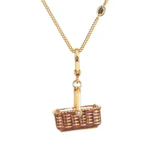 Vibecharm Retro Openable Locket Pendant - Long Metal Toaster Charm, Gold-Tone Kitchen Theme Costume Jewelry, Daily Use Fashion Accessory for Handbag Keychain Gifting