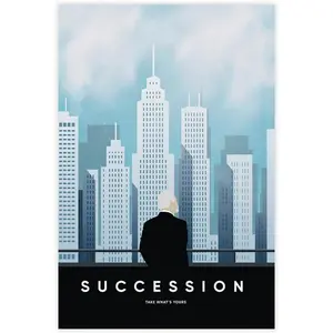 Succession Movie Poster, Minimalist Movie Poster Canvas Poster Bedroom Room Decor