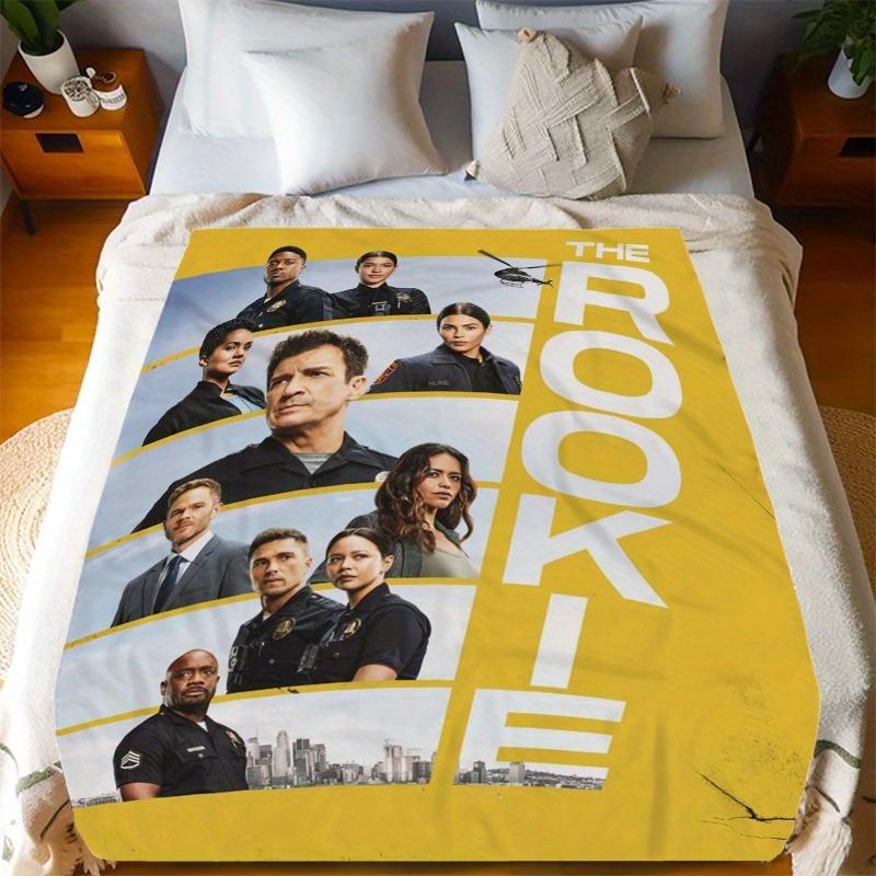 A rookie printed flannel blanket, super soft, comfortable and durable, perfect for home, office or travel, perfect gift for fans 50*40