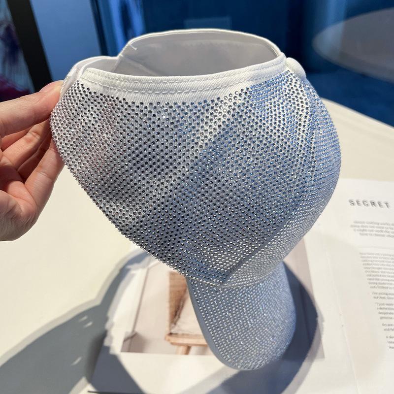 Full Rhinestone Baseball Cap - Glimmering Crystal Bedazzled Bling Bling Hat, Fashionable Unisex Dome, All-Season Shimmering Sunshade Accessory for Men and Women, All-Day Sparkle Statement Piece