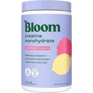 Bloom Nutrition Creatine Monohydrate Powder 5g per Serving Raspberry Lemon Flavor 40 Servings Non GMO Gluten Free for Muscle Recovery Strength & Cognitive Function - Healthcare, Dietary