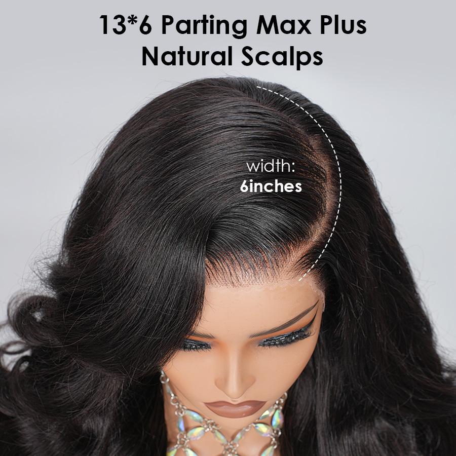 [NEW IN] Pizazz Hair Side Part Body Wave Glueless Wig 220% Density 13x6 HD Transparent Pre Cut Lace Ready To Go Wigs Human Hair ,Straight out the Box With Pre Bleached knots , Pre Plucked Natural Hair Line