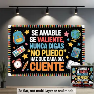 Inspirational Quote Tapestry Spanish Text Backdrop Typography Wall Hanging Photography Background for Living Room Bedroom Event Decoration Indoor Outdoor Polyester