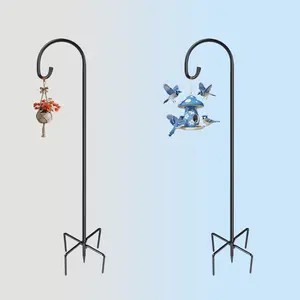 Ottsuls Heavy-Duty Outdoor Shepherd Hook Easy Assembly One-Person Setup Multi-Use Hanging for Home & Garden Use