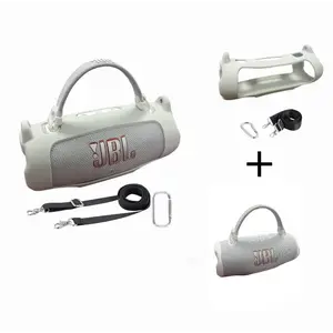 for JBL Charge 6 Waterproof Bluetooth Speaker Silicone Cover Case, Portable Silicone Travel Case with Carabiner, Protective Skin Case