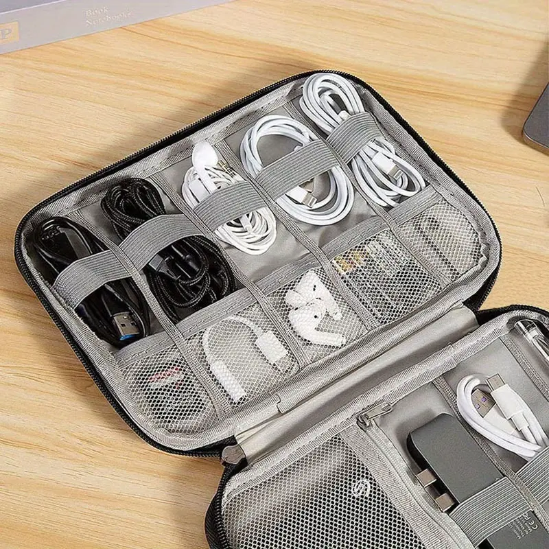 Digital Gadget Storage Bag, Portable Travel Cable Organizer Pouch, Multifunctional Electronic Accessories Bag for Charger, Memory Card, USB Cable, Earphones, Essential for Travel & Office, Tech Accessories Pouch, Travel Organization Pouch, Travel Pouches
