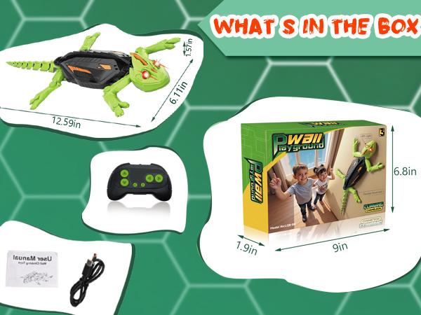 Wall Crawler Gecko, TikTokShopBlackFriday Remote Control Toy, Electric Lizard Toy with LED Glowing Eyes, 360° Spin, Halloween and Christmas STEM Tech Toy Gift for Kids