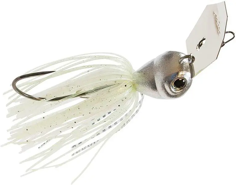 Jack Hammer Style Bladed Jig, 1 1/4 oz Artificial Fishing Lure with Hand-Tied Silicon Skirt & Stainless Steel Blade, Fishingtackle with Low CG & Heavy Wire Hook, Flat Groove, Versatile Fishing
