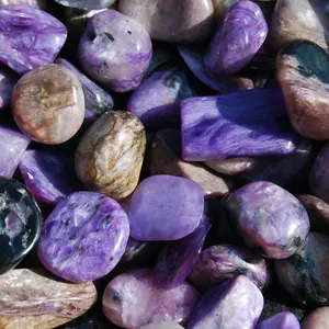 20-25pcs Genuine Charoite Crystal Tumbled Stones, XS