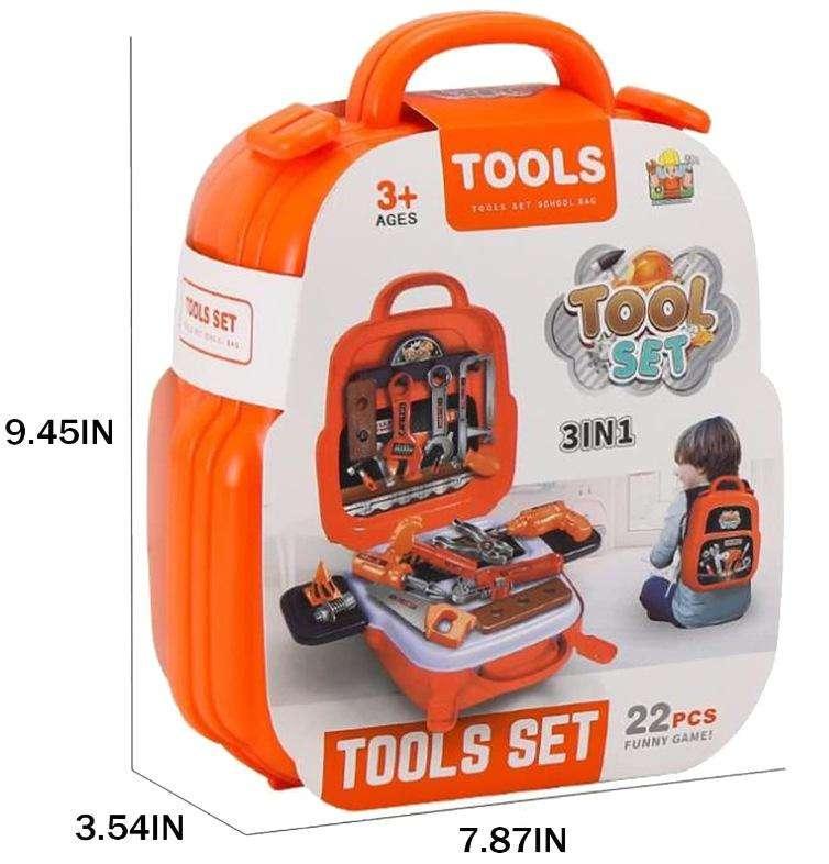 Kids 22Pcs Tool Set -Construction Toy with Toolbox &Electronic Drill, Pretend Play forToddlers Aged 3-7, Birthday Giftfor Boys and Girls 4-6 Years old