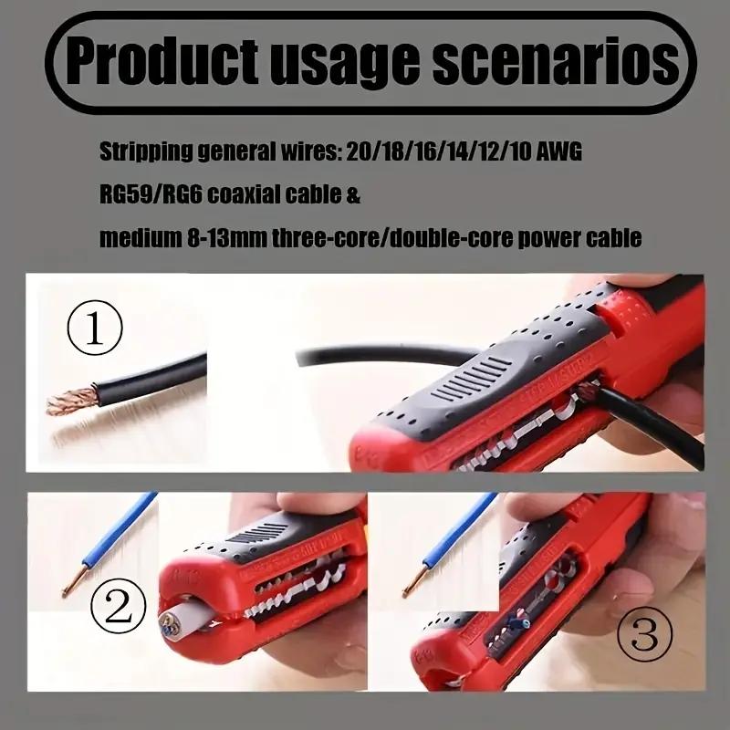 Multifunctional Cable Stripper Tool for Ethernet Cables/Coaxial Cables — Automatic Cable Stripping Knife & Stripping Pliers