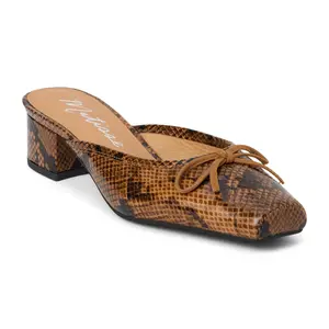 Matisse Heeled Mule with Bow Detail- Basilio