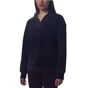 Mondetta Ladies' Corduroy Fleece Pullover (US, Alpha, Medium, Regular, Regular, Black)
