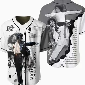 Michael Jackson King of Pop Tribute Baseball Jersey, MJ Vintage Concert Style Shirt, Retro Music Icon Jersey, Classic Dance Legend Outfit, Pop Music Fan Apparel for Men Women Unisex