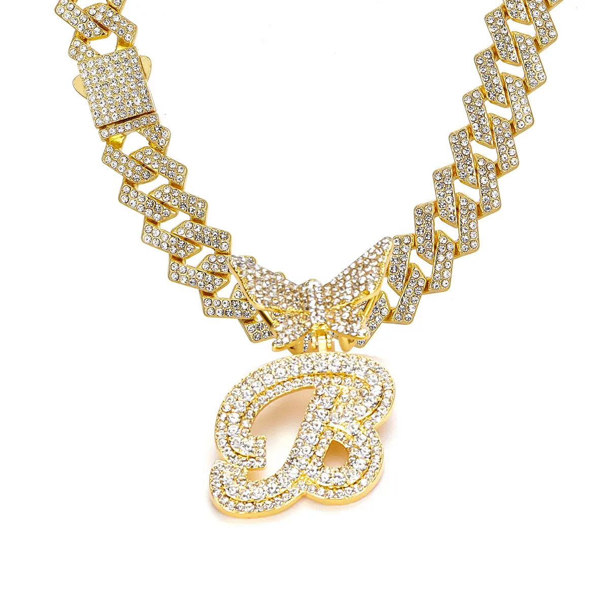 Gold letter necklace B