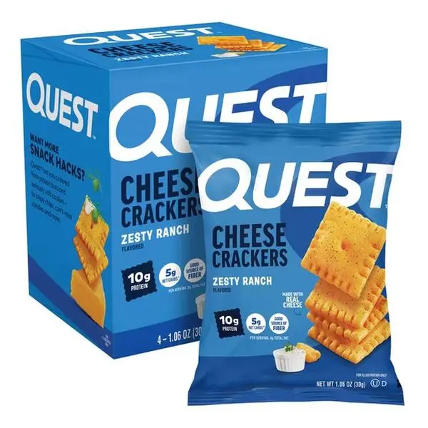 Quest Cheese Crackers Zesty Ranch – 10g Protein – 4 Pack Snack Crispy