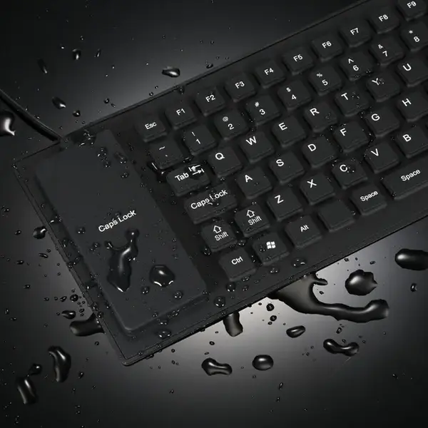 ProtoArc Foldable Keyboard, USB Waterproof Silicone Portable Folding Keyboard with Number Pad for Business and Travel, Full-Size Travel Keyboards for Windows iOS Android Tablet Smartphone Laptop PC