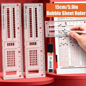 1pc 15cm/5.9in Multi-Functional Exam OMR Bubble Sheet Ruler, Fast & Accurate Answer Card Fill-In Ruler for Students, Ideal for Test Preparation