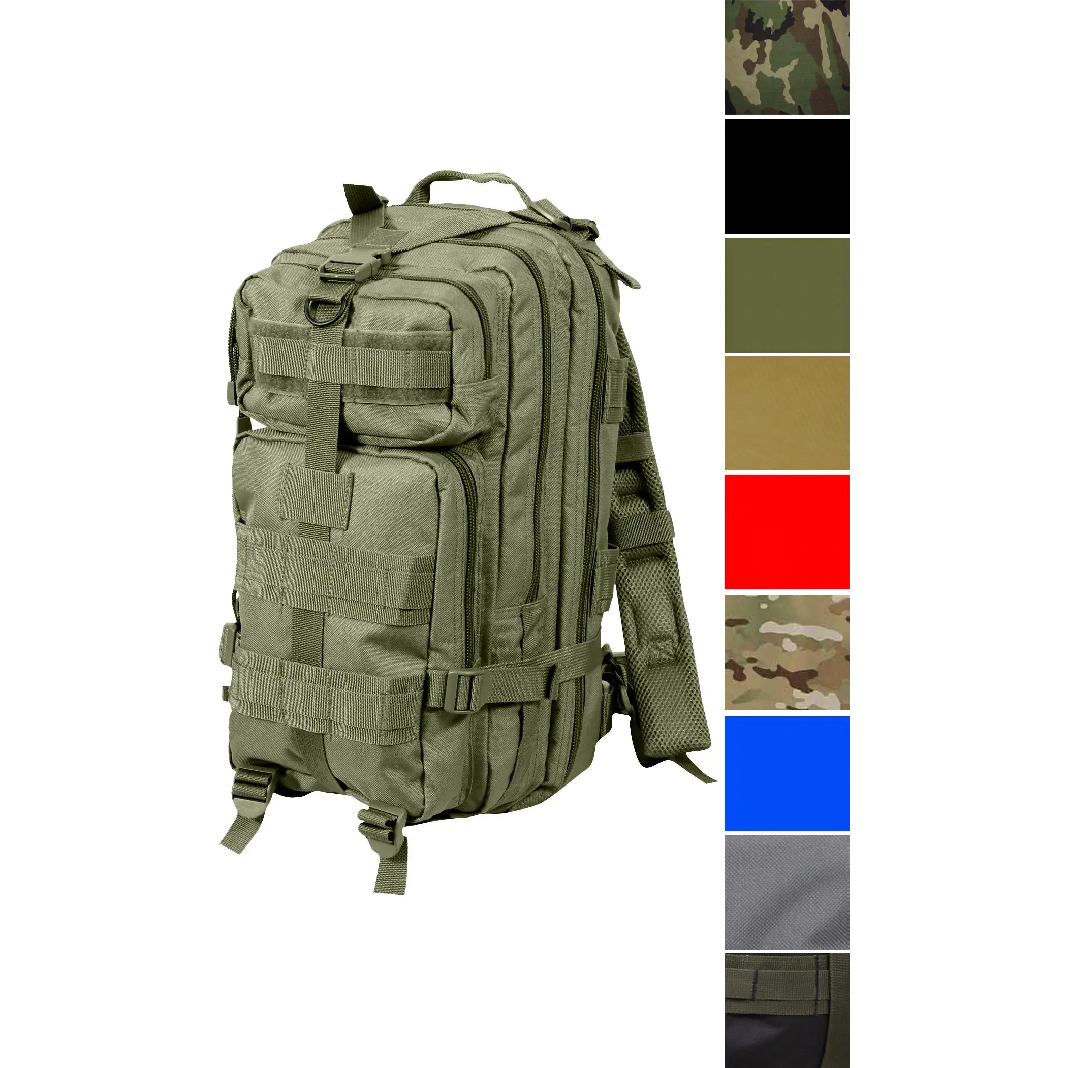 Tactical Backpack for Emergency First Responders EMS EMT - 200-Piece Compartmentalized MOLLE Medium Polyester Trauma Transport Medical Pack (17" x 10" x 9"), Adjustable, Durable, Quick-Access Zipper Gear Bag