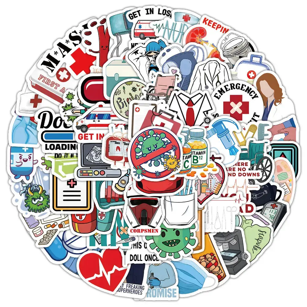 First Responder Owned 100 Medical Stickers for Medical Personnel EMT Paramedic Nurses Doctors Students Waterproof Vinyl Fun & Practical Learning Tools