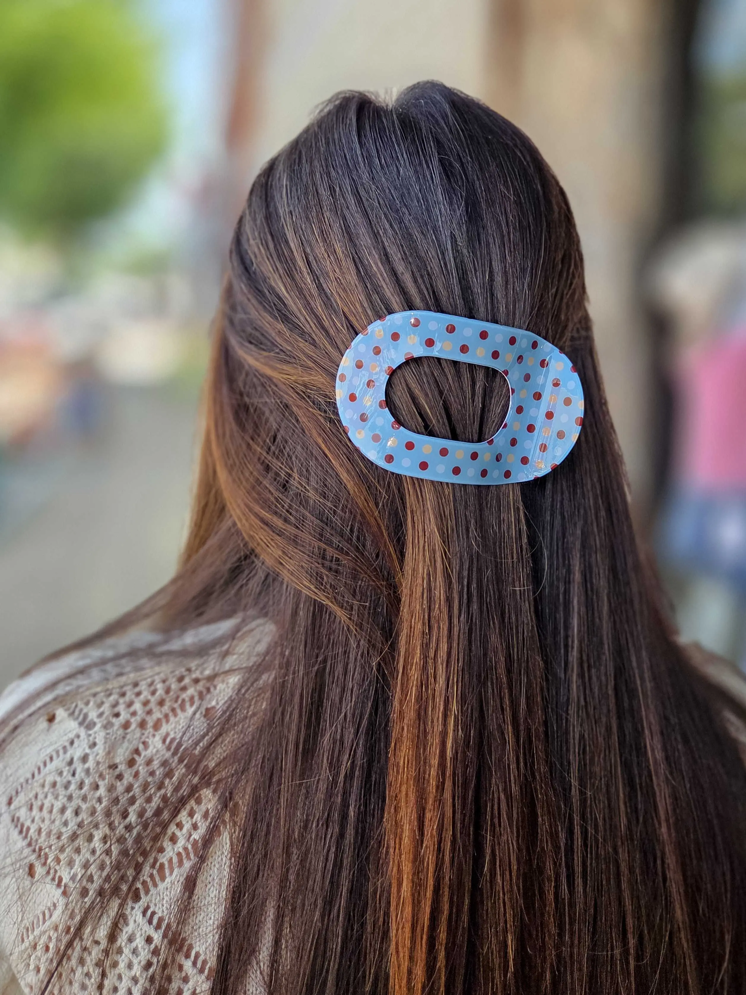 Jumbo Lay Flat Oval Hair Claw Clip Acetate Style Hair Clip for Thick Hair Half Up Hairstyles