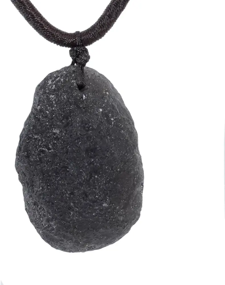 Authentic Cintamani Stone Necklace,Genuine Raw Arizona Saffordite Meteorites,Irregular Tektite