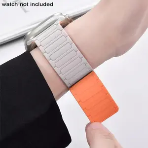 Magnetic Watch Band, Silicone Rubber Band, Smartwatch Strap for Apple Watch Ultra 2 49mm Series 9 8 7 6 SE 2 5 4 3, Smart Watch Accessories, Wearable