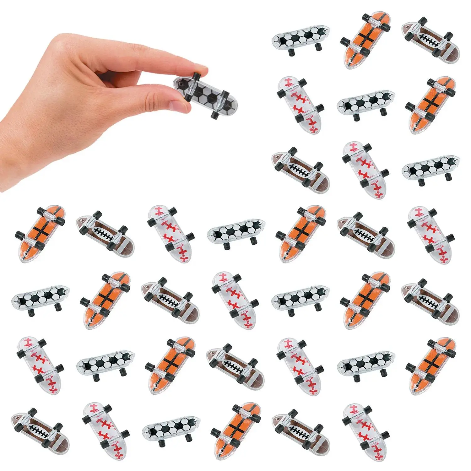 2" Mini Assorted Sports Design Plastic Toy Skateboards - 36 Pc.
