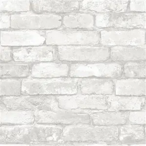 Roommates  Stuccoed White Brick Peel & Stick Wallpaper