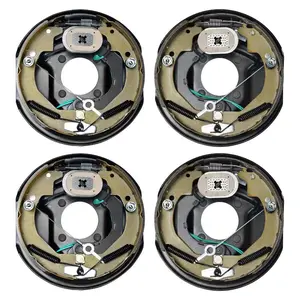 VEVOR Electric Trailer Brake Assembly, 10x 2-1/4, 1 Pair Self-Adjusting Electric Brakes Kit for 3500 lbs Axle, 4-Hole Mounting, Backing Plates for Brake System Part Replacement (1 Right+ 1 Left)