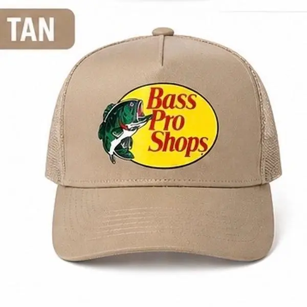 Bass Pro Shops  Grey Trucker Hat - Neutral, Adjustable Cap with Mesh Back
