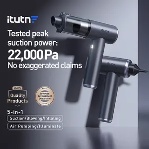 itutn car vacuum/blower M8, 5-in-1 Mini Vacuum Cleaner Cordless & Air Duster ,22000Pa Powerful Suction, Handheld Portable Vacuum For Car, Home, PC, Keyboard, Desk, Pet Hair Cleaning