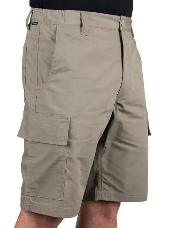 LA Police Gear Men's Core Tactical Cargo Shorts, 6-Pocket Cotton Polyester Rip-Stop Fabric with a Metallic Zipper, Menswear, Rip-Stop Cloth, Plain, Button, Knee Length, Multi-Compartment, Reinforced Stitching