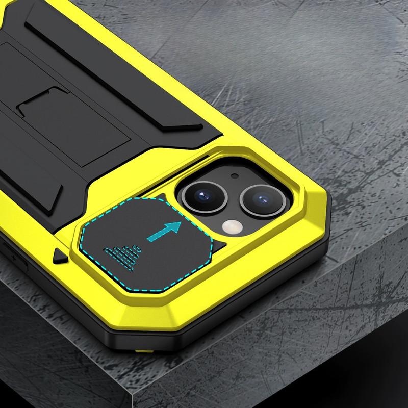 Compatible with iPhone 17 Pro Max/ 16/15/14/13 shockproof metal invisible stand phone case-hn227-3