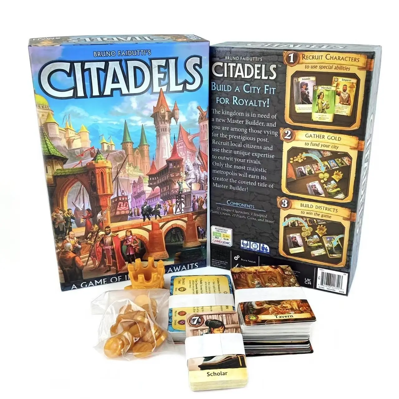 Citadels Revised Edition Board Game, 2-8 Players, 30-60 Minutes, Strategic City Building, Compete for Architect Master Title, Strategy Board Games