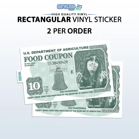 funny rick james food coupon rectangle vinyl sticker