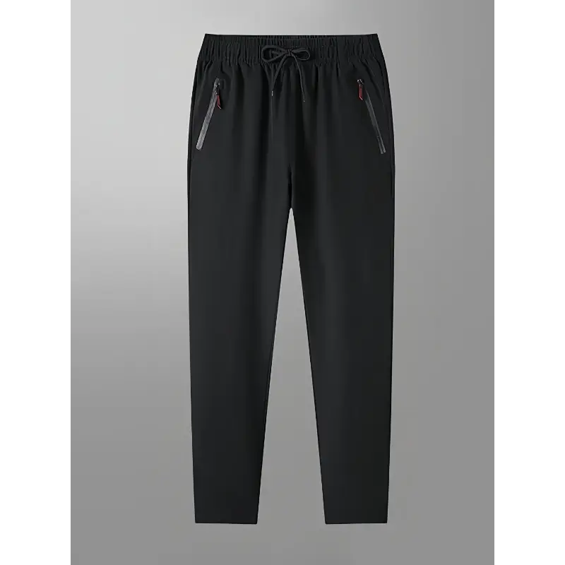 Men's Regular Fit Casual Solid Woven Polyester Pants - Straight Leg, Zip-Closure Trousers for Work & Golf, Mature Menswear, Machine Washable, 2XL(44), Do Not Dry Clean
