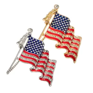 Elegant American Flag Brooch Pin
