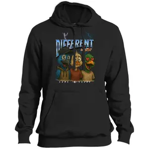 Men's Different Minds Knit Pullover Hoodie - Casual Longsleeves Sweatshirt Top with Cotton-Polyester Blend, Ring Detail, Stitched Hem, Pocket