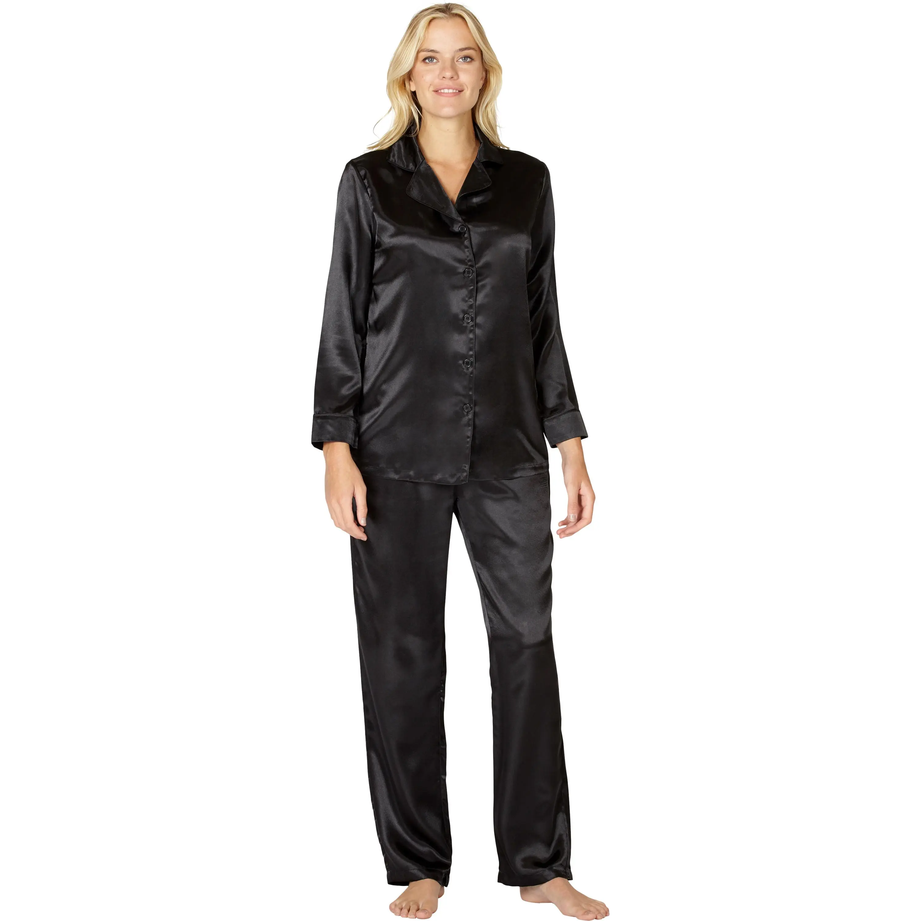PJammy Women's 2-Piece Solid Polyester Charmeuse Sleepwear, Intimo Pajama Set
