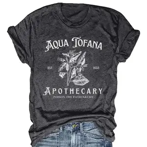 Womens 'Aqua Tofana' T-Shirt, Funny Poison Reference Graphic Tee, Historic Meme Shirt with Dark Feminine Energy and Sass