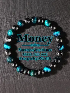 Natural Tiger Eye Crystal Beaded Bracelet, Healing Crystal Bracelet, Success Abundance Wealth Jewelry Gift, Unisex Chakra Balance Energy Accessory