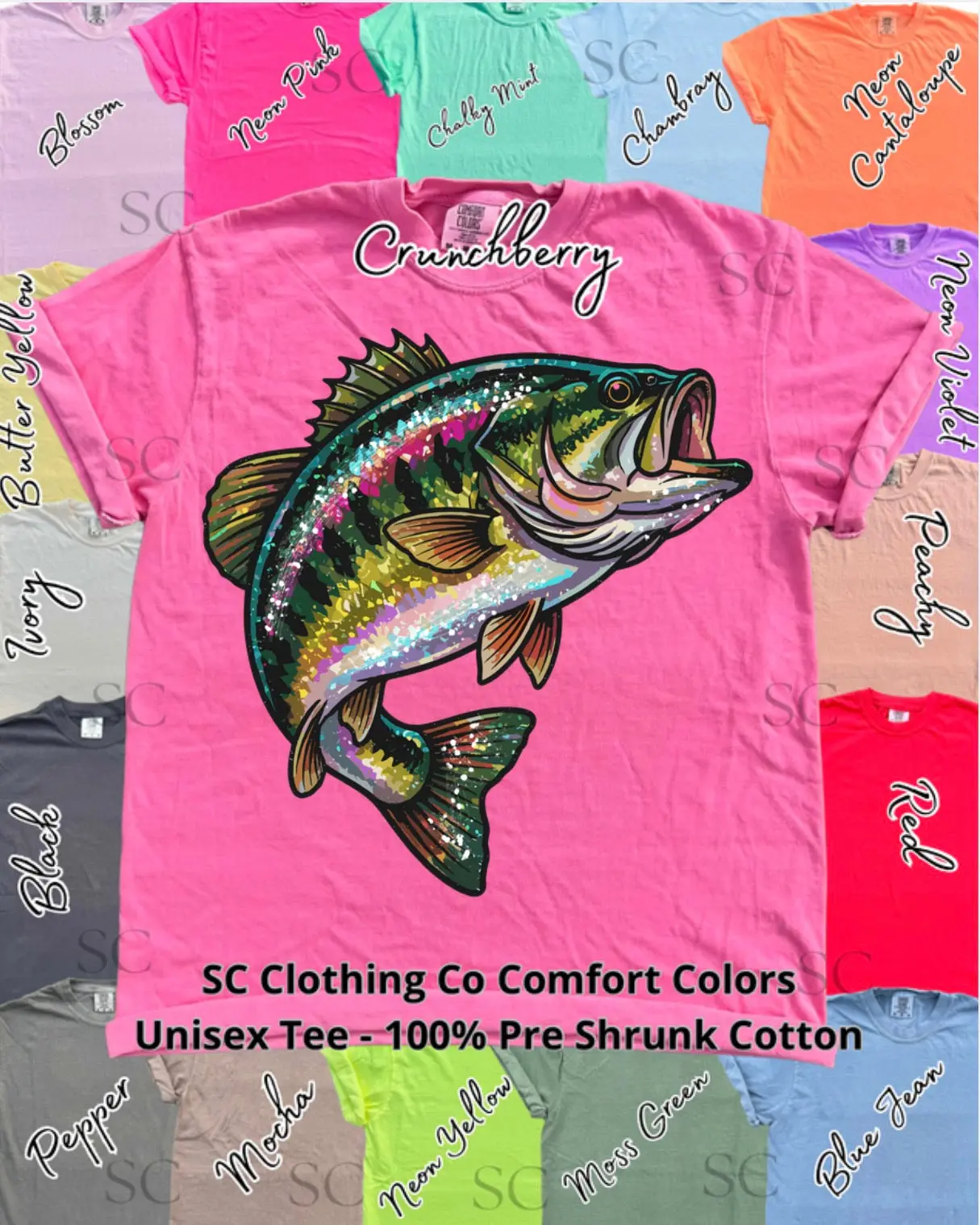 Rainbow River Bass Comfort Colors Tee