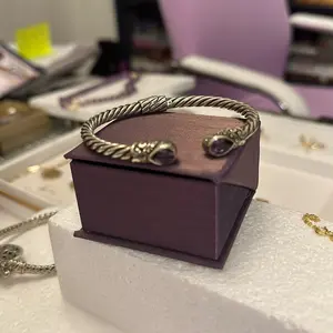 Sterling Silver Gemstone Bracelet Cable Bangle with Amethyst Genuine Gemstone