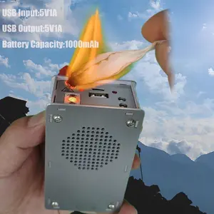 Portable multifunction generator, manual power generator, igniter, radio, standalone hand-crank generator, for emergency phone charging and outdoor ignition