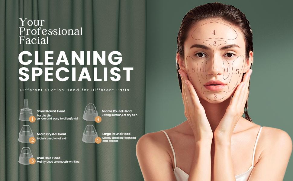 Blackhead Remover Pore Vacuum, Electric Facial Pore Cleaner with 5 Suction Power & 5 Probes, USB Rechargeable Blackhead Vacuum Kit, Acne Extractor Tool for Adults Blackhead Remover Pore Vacuum, Electric Facial Pore Cleaner with 5 Suction Power & 5 Probes, USB Rechargeable Blackhead Vacuum Kit, Acne Extractor Tool for Adults