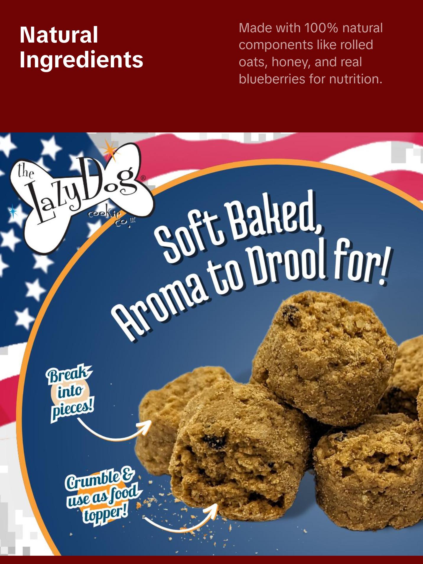 Operation Drool Overload Blueberry & Peanut Butter - Mutt Mallows - Soft Baked Natural Treats for Dogs from The Lazy Dog Cookie Co.